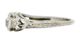 Edwardian 0.95 CTW Double Diamond 18 Karat White Gold Toi Et Moi RingRing - Wilson's Estate Jewelry