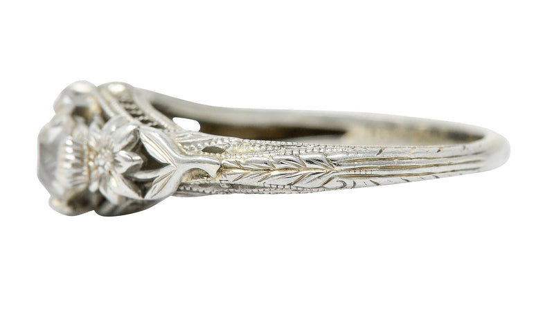 Edwardian 0.95 CTW Double Diamond 18 Karat White Gold Toi Et Moi RingRing - Wilson's Estate Jewelry