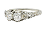 Edwardian 0.95 CTW Double Diamond 18 Karat White Gold Toi Et Moi RingRing - Wilson's Estate Jewelry
