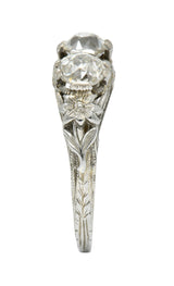 Edwardian 0.95 CTW Double Diamond 18 Karat White Gold Toi Et Moi RingRing - Wilson's Estate Jewelry