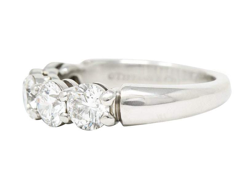 Tiffany & Co. 3.00 CTW Diamond Platinum Contemporary Band Ring Wilson's Estate Jewelry