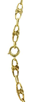 Art Nouveau Citrine 14 Karat Gold Floral Drop NecklaceNecklace - Wilson's Estate Jewelry