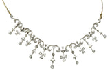 Edwardian 4.00 CTW Diamond Platinum-Topped 14 Karat Gold Droplet NecklaceNecklace - Wilson's Estate Jewelry