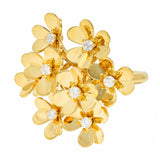 Van Cleef & Arpels Diamond 18 Karat Gold French 8 Flower Frivole Cluster RingRing - Wilson's Estate Jewelry