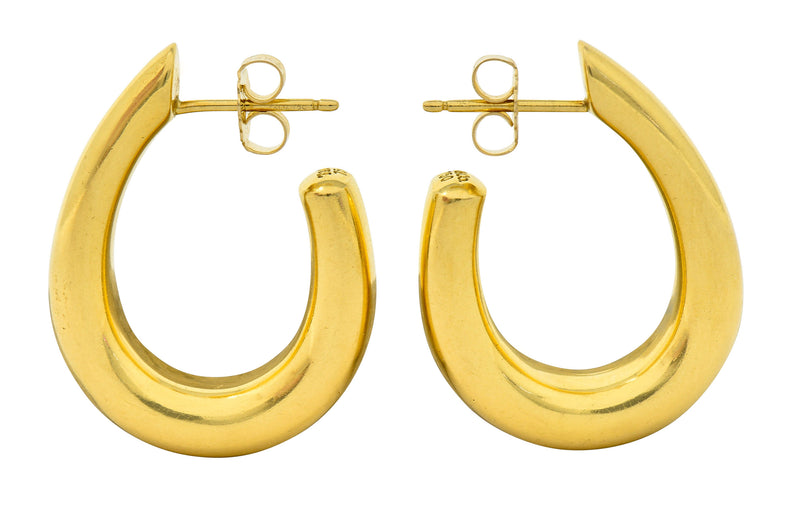 Tiffany & Co. 18 Karat Gold Vintage J Hoop Earrings Circa 1990Earrings - Wilson's Estate Jewelry