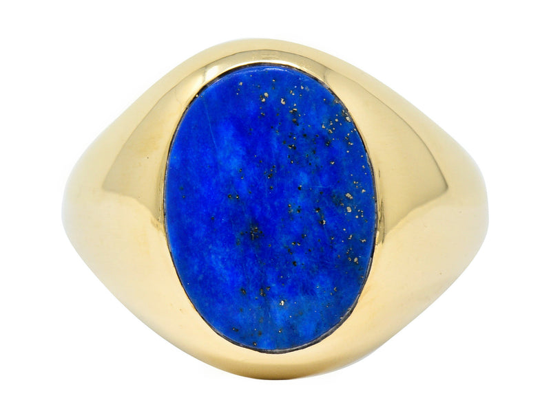 1950's Larter & Sons Lapis Lazuli 14 Karat Gold Men's Signet RingRing - Wilson's Estate Jewelry