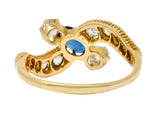 Schumann 1.45 CTW Sapphire Diamond 14 Karat Gold Bypass RingRing - Wilson's Estate Jewelry