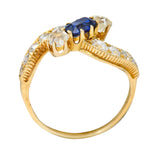 Schumann 1.45 CTW Sapphire Diamond 14 Karat Gold Bypass RingRing - Wilson's Estate Jewelry