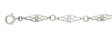 Art Deco Platinum Navette Link Chain Bracelet Wilson's Estate Jewelry