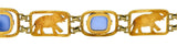 Carter & Gough Art Nouveau Chrysoprase 14 Karat Gold Elephant Link Braceletbracelet - Wilson's Estate Jewelry