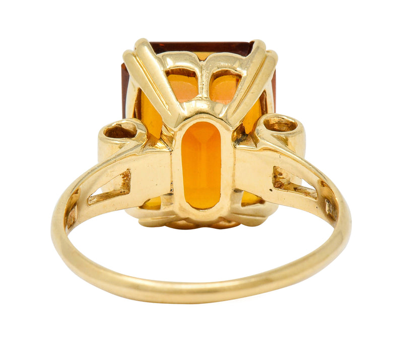 Tiffany & Co. Retro 7.25 CTW Citrine 18 Karat Gold Statement Ring Wilson's Estate Jewelry