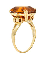 Tiffany & Co. Retro 7.25 CTW Citrine 18 Karat Gold Statement Ring Wilson's Estate Jewelry