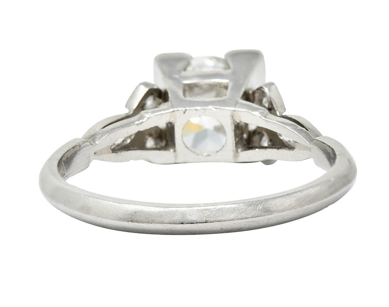 Art Deco 1.68 CTW Old European Diamond Platinum Engagement Ring GIARing - Wilson's Estate Jewelry