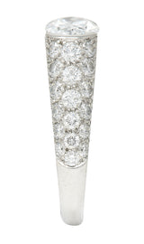 Tiffany & Co. 3.44 CTW Oval Diamond Platinum Contemporary Etoile Pavè Engagement Ring GIA Wilson's Estate Jewelry