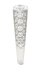 Tiffany & Co. 3.44 CTW Oval Diamond Platinum Contemporary Etoile Pavè Engagement Ring GIA Wilson's Estate Jewelry