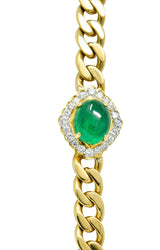 1980's Vintage Sapphire Emerald Ruby Diamond 18 Karat Gold Station NecklaceNecklace - Wilson's Estate Jewelry