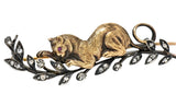French Victorian Diamond Ruby Silver-Topped 18 Karat Gold Kitten Bar BroochBrooch - Wilson's Estate Jewelry
