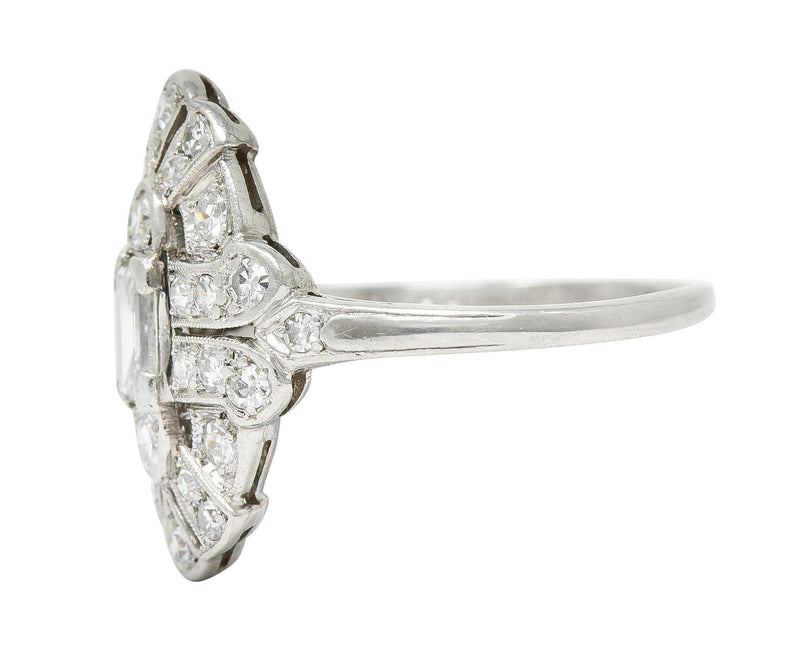 1930's Maurice Tishman Art Deco 0.75 CTW Diamond Platinum Dinner RingRing - Wilson's Estate Jewelry