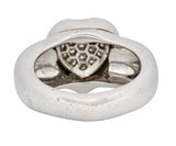 1997 Piaget 0.36 CTW Pave Diamond 18 Karat White Gold Heart Ring Wilson's Estate Jewelry