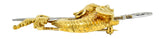 Vintage 1970's Diamond 18 Karat Two-Tone Gold Platinum Sea Serpent BroochBrooch - Wilson's Estate Jewelry