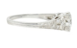 1950's Mid-Century 1.00 CTW Diamond Platinum Square Form Engagement RingRing - Wilson's Estate Jewelry