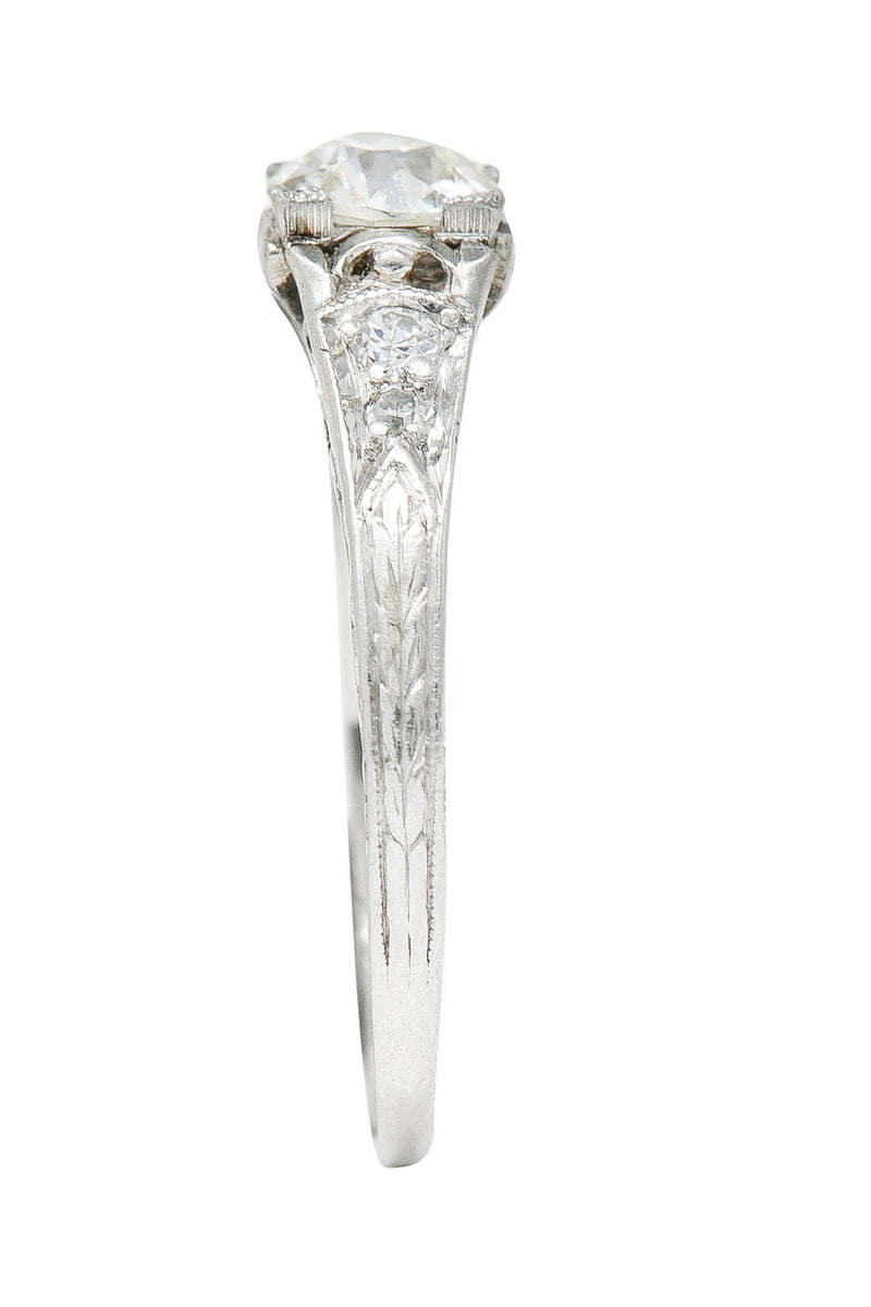 Art Deco 0.67 CTW Diamond Platinum Filigree Engagement RingRing - Wilson's Estate Jewelry