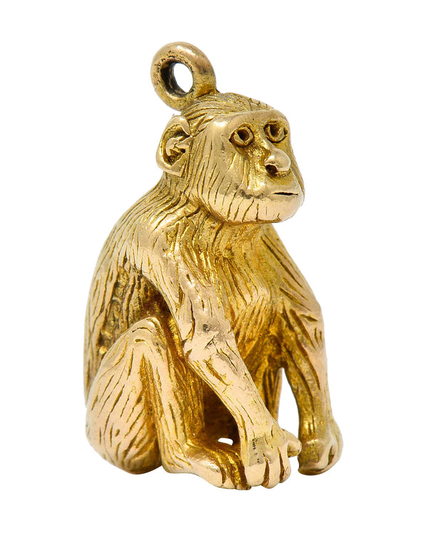 Vintage 14 Karat Gold Monkey Charmcharm - Wilson's Estate Jewelry