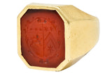 Retro Carnelian Intaglio 14 Karat Gold Men's Signet RingRing - Wilson's Estate Jewelry