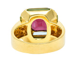 Vintage Garnet Topaz Peridot Diamond 18 Karat Gold Gemstone RingRing - Wilson's Estate Jewelry