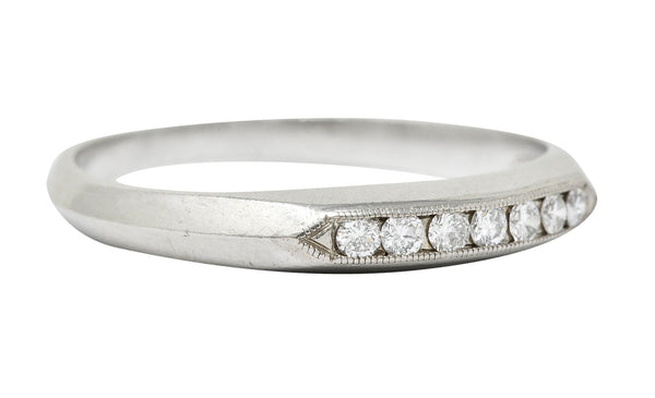 Art Deco 0.18 CTW Diamond Platinum Knife Edge Band RingRing - Wilson's Estate Jewelry