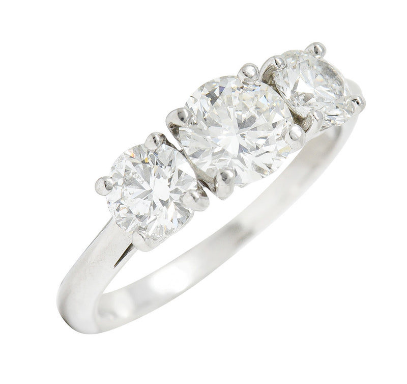 Tiffany & Co. 1.90 CTW Diamond Platinum Three Stone RingRing - Wilson's Estate Jewelry