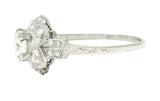.11111 Art Deco 0.91 CTW Old European Cut Diamond Platinum Square Form Halo Engagement Ring Wilson's Estate Jewelry