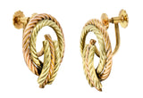 Tiffany & Co. Retro 14 Karat Two-Tone Gold Twisted Rope Screwback EarringsEarrings - Wilson's Estate Jewelry