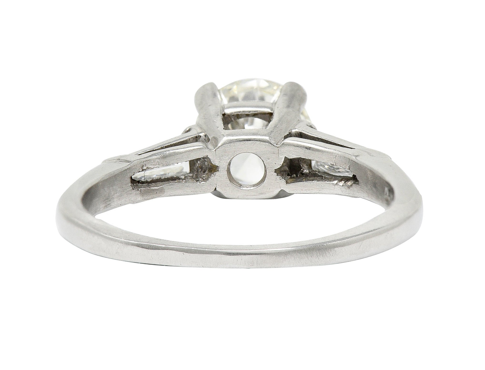 1950's Mid-Century 1.59 CTW Diamond Platinum Engagement Ring GIARing - Wilson's Estate Jewelry