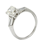 1950's Mid-Century 1.59 CTW Diamond Platinum Engagement Ring GIARing - Wilson's Estate Jewelry