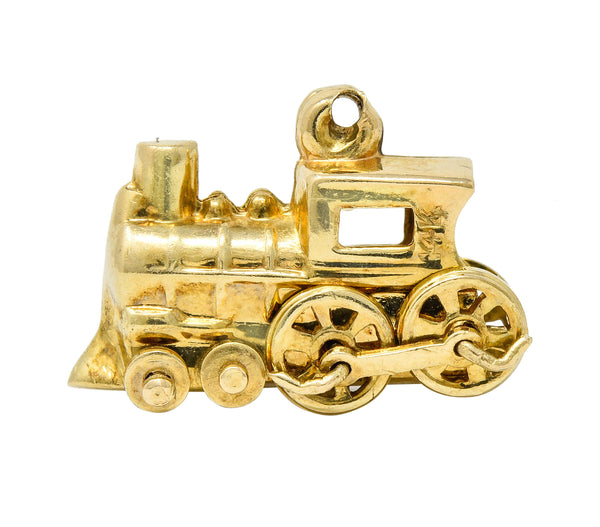 Vintage 14 Karat Gold Steam Engine Train Charmcharm - Wilson's Estate Jewelry