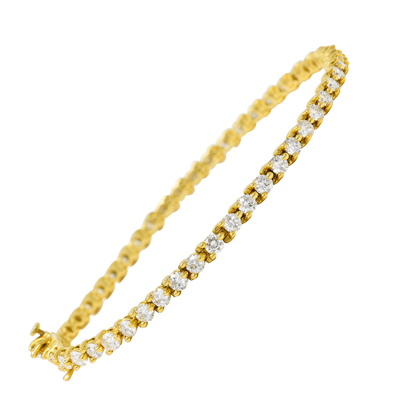 Tiffany & Co. 3.75 CTW Diamond 18 Karat Yellow Gold Vintage Victoria Tennis Bracelet Wilson's Estate Jewelry