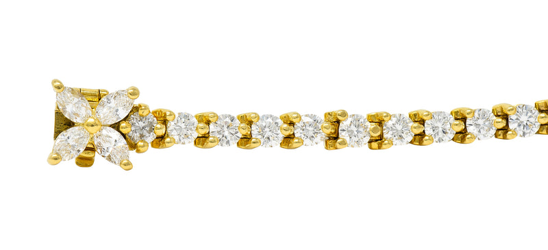 Tiffany & Co. 3.75 CTW Diamond 18 Karat Yellow Gold Vintage Victoria Tennis Bracelet Wilson's Estate Jewelry