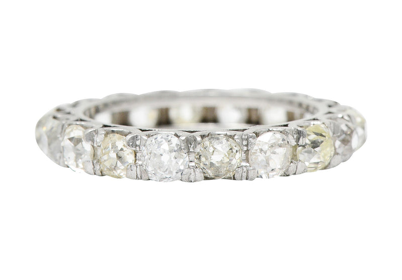 Art Deco 2.50 CTW Old Mine Diamond Platinum Eternity Band RingRing - Wilson's Estate Jewelry