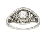 Marcus and Co. Art Deco 1.95 CTW Diamond Platinum Bombè Band Engagement Ring Wilson's Estate Jewelry