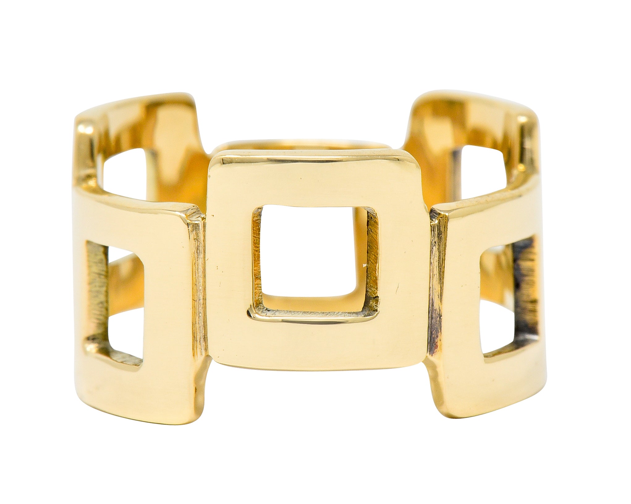 Jules Brenner Modernist 14 Karat Gold Fashionable Cushion Band Ring - Wilson's Estate Jewelry