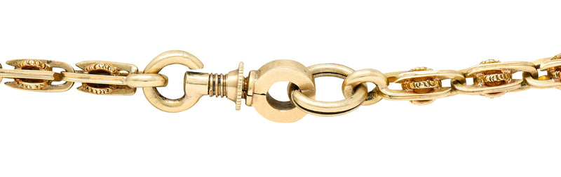 1890's Victorian 14 Karat Gold Chain Link Lariat NecklaceNecklace - Wilson's Estate Jewelry
