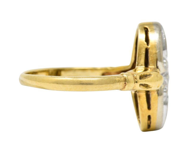 Art Deco Diamond 14 Karat Two-Tone Gold Dinner RingRing - Wilson's Estate Jewelry