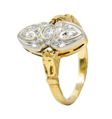 Art Deco Diamond 14 Karat Two-Tone Gold Dinner RingRing - Wilson's Estate Jewelry