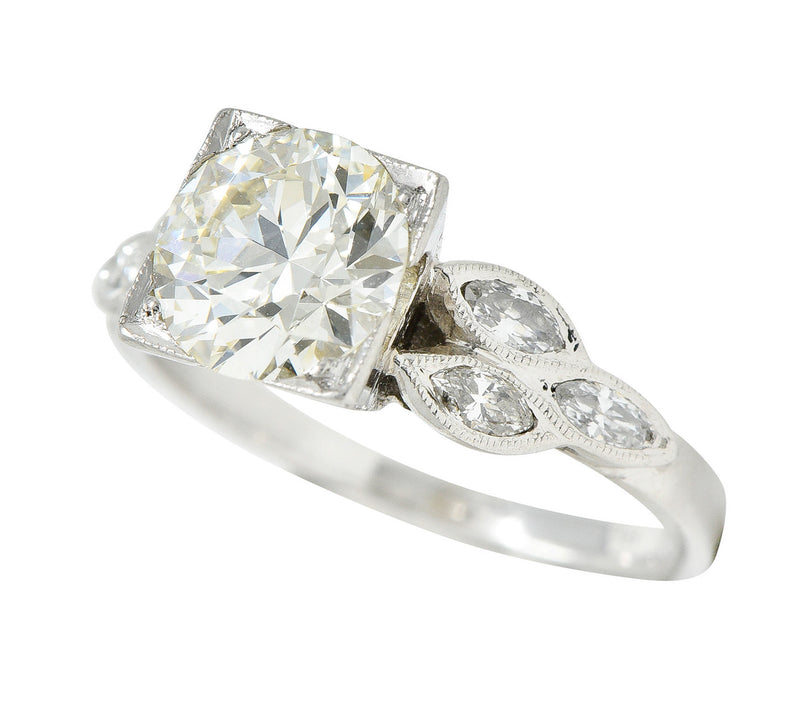 1950's Mid-Century 1.60 CTW Diamond Platinum Engagement RingRing - Wilson's Estate Jewelry