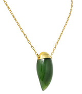 Elsa Peretti Tiffany & Co. Nephrite Jade 18 Karat Gold Perfume Bottle NecklaceNecklace - Wilson's Estate Jewelry