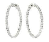 .11111 Contemporary 3.00 CTW Diamond 14 Karat White Gold 35 MM Hoop EarringsEarrings - Wilson's Estate Jewelry