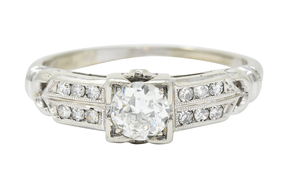 J.R. Wood & Sons Art Deco 0.62 CTW Diamond 18 Karat White Gold ...
