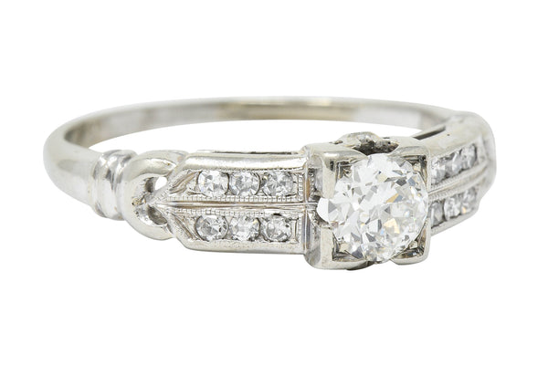 J.R. Wood & Sons Art Deco 0.62 CTW Diamond 18 Karat White Gold Engagement RingRing - Wilson's Estate Jewelry
