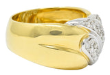 Leo Pizzo Vintage Italian Diamond 18 Karat Two-Tone Gold Band RingRing - Wilson's Estate Jewelry
